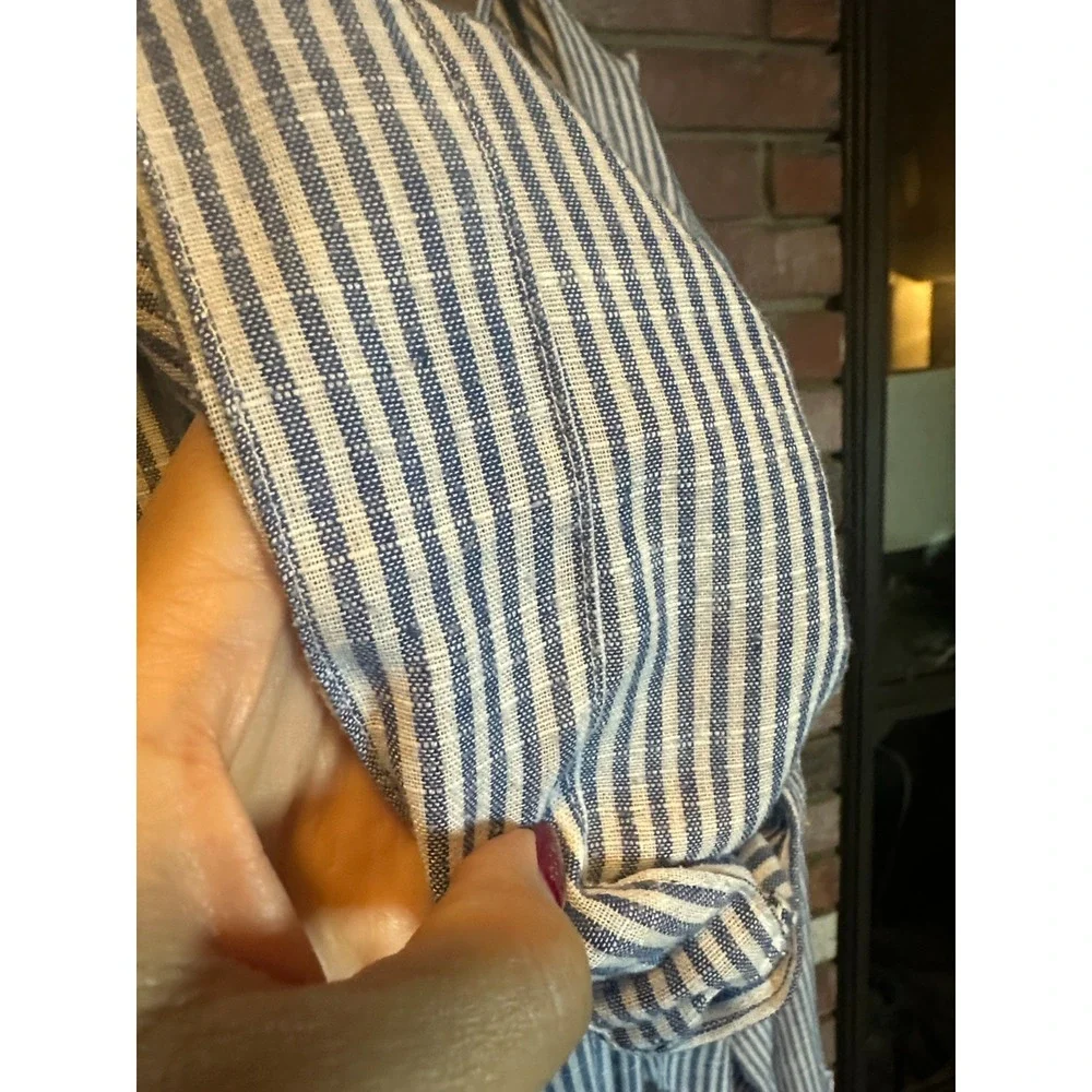 Jones and CO Womans Striped White and BluenUtility Jacket in 3x - Picture 6 of 6